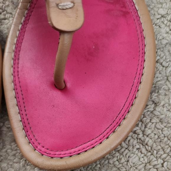 Tory Burch Hot Pink Fringe Miller Sandal Thong Brazil Ladies US 10 - Picture 9 of 11